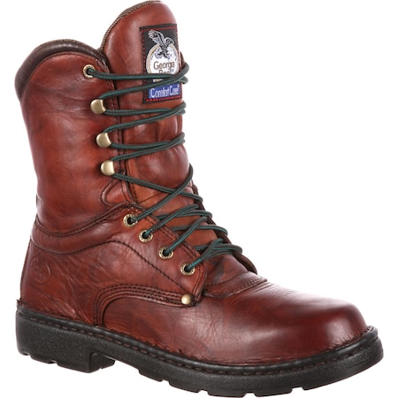 Georgia Boot Eagle Light, Men's Work Boot, 9 M, Leather, 8 in Height, Russet Wildwood G8083